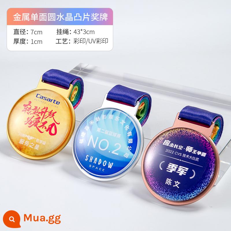 Tùy chỉnh marathon huy chương vàng Cystal Trophy Huy chương vàng để làm cho danh sách bóng rổ danh sách kim loại - Mặt lồi tinh thể tròn-loại A