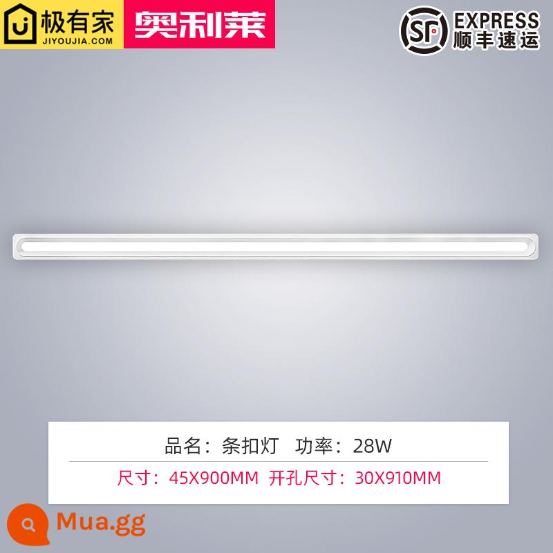 Tích hợp trần nhôm tổ ong tấm lớn đèn đặc biệt 19*19LED đèn vuông nhỏ 20*20 nhúng khóa lưới tản nhiệt đèn - Đèn dải trắng 45 * 900mm