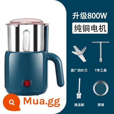 Bột Máy Xay Thảo Dược Trung Quốc Nhà Thương Mại Siêu Mịn Đa Chức Năng Xay Khô Ngũ Cốc Cối Xay Bột Máy Máy Xay Hạt Tiêu - Amber Blue[800W]+304 Kho+Gói Quà Tặng