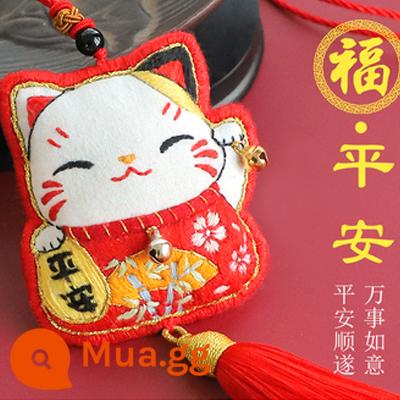 Đánh Thức Sư Tử Mặt Dây Chuyền Thêu Tự Làm Biểu Tượng Hòa Bình Handmade Thêu Gói Sinh Nhật Gửi Bố Gửi Bạn Trai Ô Tô Mặt Dây Chuyền - [Mèo Hòa Bình] Miễn phí băng thêu + ngải cứu