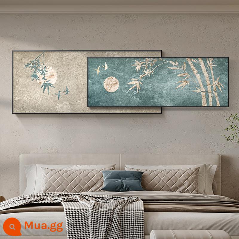 Wabi sabi gió phong cách Trung Hoa mới bằng tre trang trí phòng khách sơn sofa nền tường treo tranh phòng ngủ đầu giường đơn giản lớp phủ bức tranh tường - Khám phá mặt trăng Bixu T