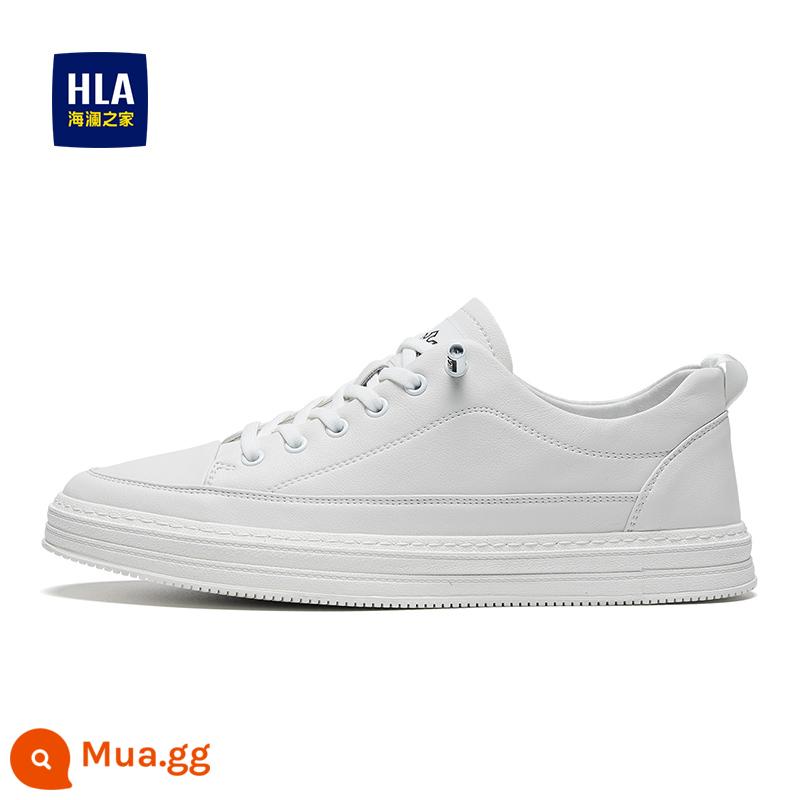 HLA/Hải Lan House Giày Nam Trắng Cổ Điển Đục Lỗ Thoáng Khí Giày Sneaker Da Nam Thể Thao Thường Ngày Hợp Thời Trang Cho Nam - Trắng