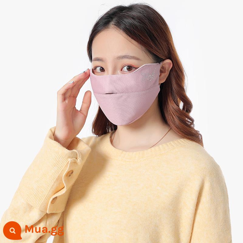 Mặt nạ nữ mùa đông cotton nguyên chất giữ ấm chống lạnh chống bụi dày góc mắt hở mũi mặt nạ vải cotton thoáng khí giá trị cao - Bảo vệ mắt cực lớn và bảo vệ cằm [Tím]