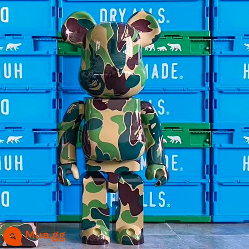 bearbrick1000% bạo lực gấu mạ điện trong suốt hạ cánh quá khổ trang trí phòng khách xây dựng gấu thủy triều chơi búp bê - xanh hải quân