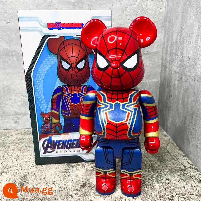 Bearbrick400% Bạo Lực Gấu Vật Trang Trí Đế Núi Rỗng Các Khối Xây Dựng Gấu Bầu Trời Đầy Sao Qianqiu Bắn Mực Phòng Khách Búp Bê Búp Bê - Người nhện