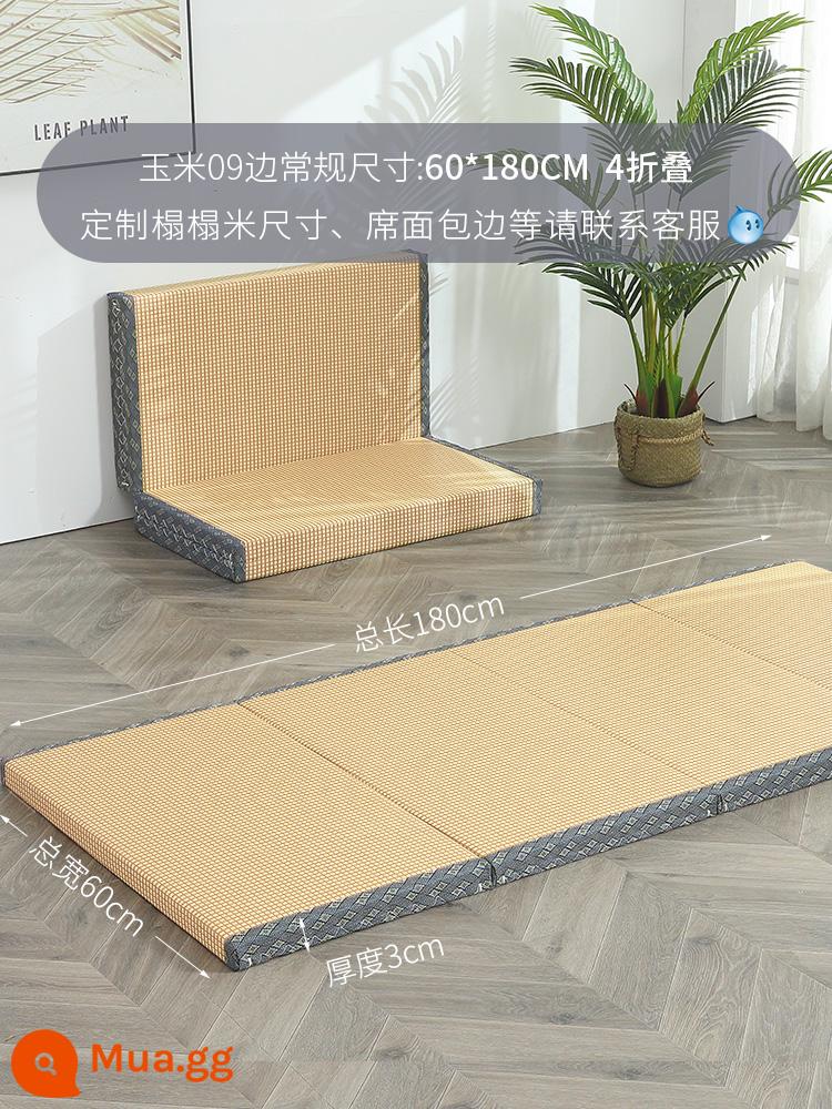 Chiếu tatami có thể gập lại, thảm dừa, nệm tùy chỉnh theo phong cách Nhật Bản, đệm nối cho trẻ em, đệm cửa sổ bay, đệm sàn, thảm ngủ, thảm trải sàn, thảm trải sàn - 60*180 dày 3CM 4 nếp ngô 09 mặt