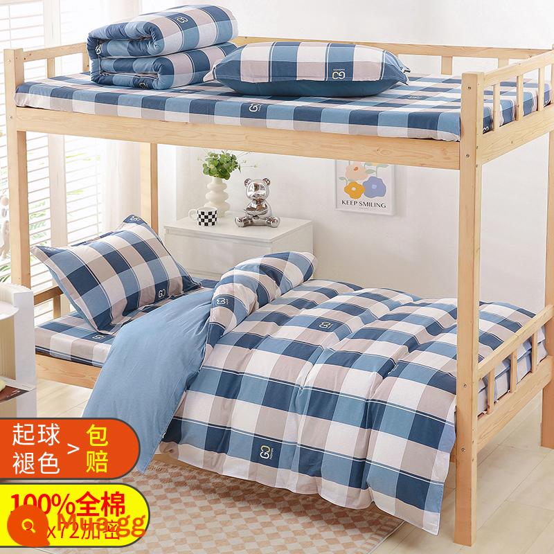 Cotton ký túc xá sinh viên 3 bộ chăn ga 4 phòng ngủ giường đơn ga trải giường chăn ga gối 6 - màu xanh mơ màng