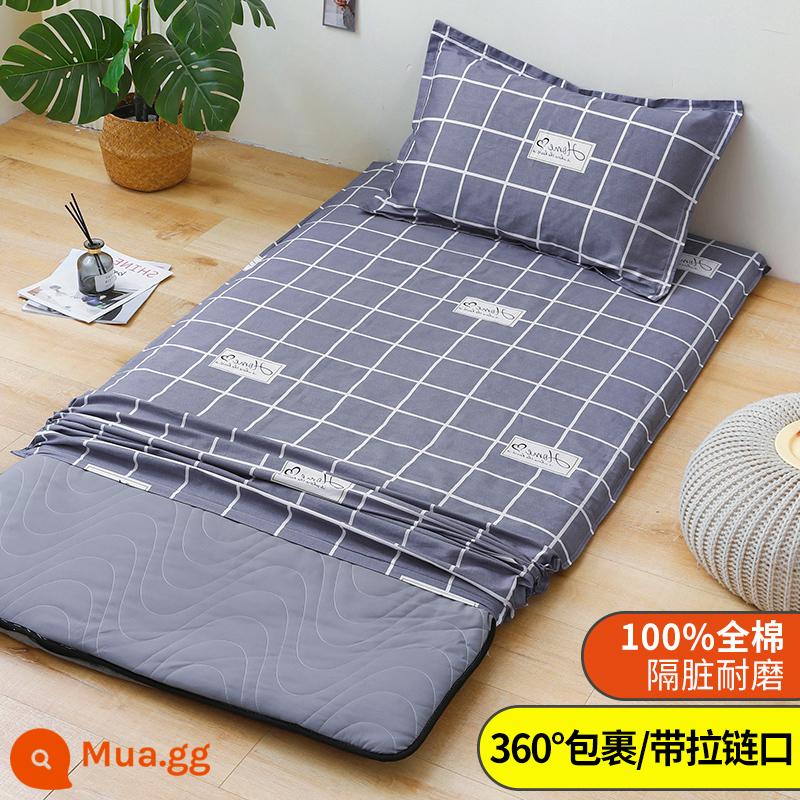 Áo Nệm Cotton Nguyên Chất Vỏ Chăn Ký Túc Xá Sinh Viên Đơn 90X200 Nệm Vỏ Chăn 190 Bọc Nệm Trọn Gói 0.9 - Ngôn ngữ sao màu xám sao