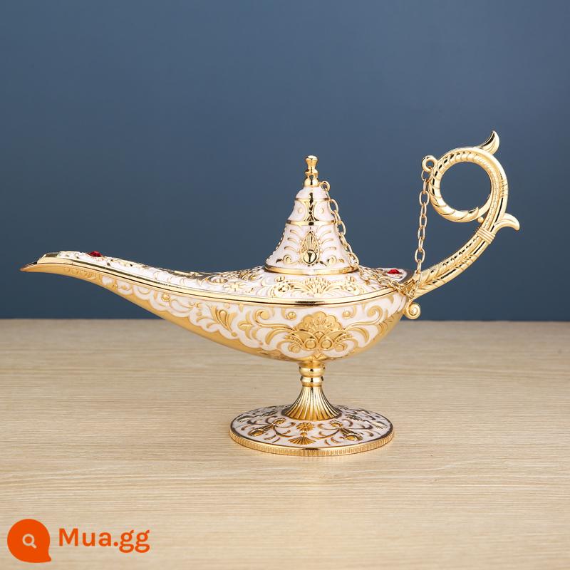 Đèn Thần Aladdin Nhà Retro Đông Nam Á Thủ Công Tặng Đèn Trang Trí Sang Trọng Sáng Tạo Nghiên Cứu Chúc Đèn Nga Vật Trang Trí - Cây đèn thần Aladdin vàng trắng (mới và phóng to)