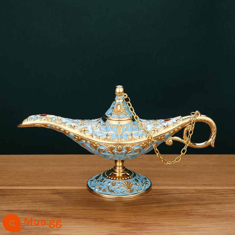 Đèn Thần Aladdin Nhà Retro Đông Nam Á Thủ Công Tặng Đèn Trang Trí Sang Trọng Sáng Tạo Nghiên Cứu Chúc Đèn Nga Vật Trang Trí - Đèn thần Aladdin vàng xanh (cỡ lớn)