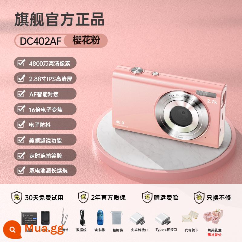 Sodajia ccd máy ảnh kỹ thuật số trong khuôn viên trường sinh viên thẻ bỏ túi nhỏ máy vlog retro mục máy ảnh HD - Sakura hồng + thẻ nhớ 64G