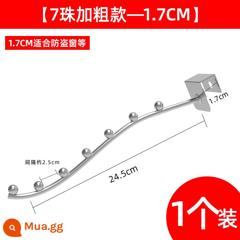 Móc phơi thịt xông khói móc xúc xích móc thép không gỉ mũi nhọn phơi khô thịt xông khói chợ vịt quay phơi cá móc - [1 gói] 7 hạt đậm [kiểu khóa 1,7cm] Thích hợp cho cửa sổ chống trộm, v.v.