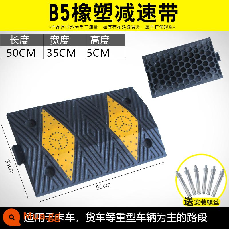 Giảm Tốc Vành Đai Tốc Độ Tấm Dốc Đường Nhà Đường Đoạn Cao Su Thép Đúc Dày Ô Tô Đệm Đai Giới Hạn Tốc Độ Sườn Núi - Cao su và nhựa 5cm - bảo hành 3 năm