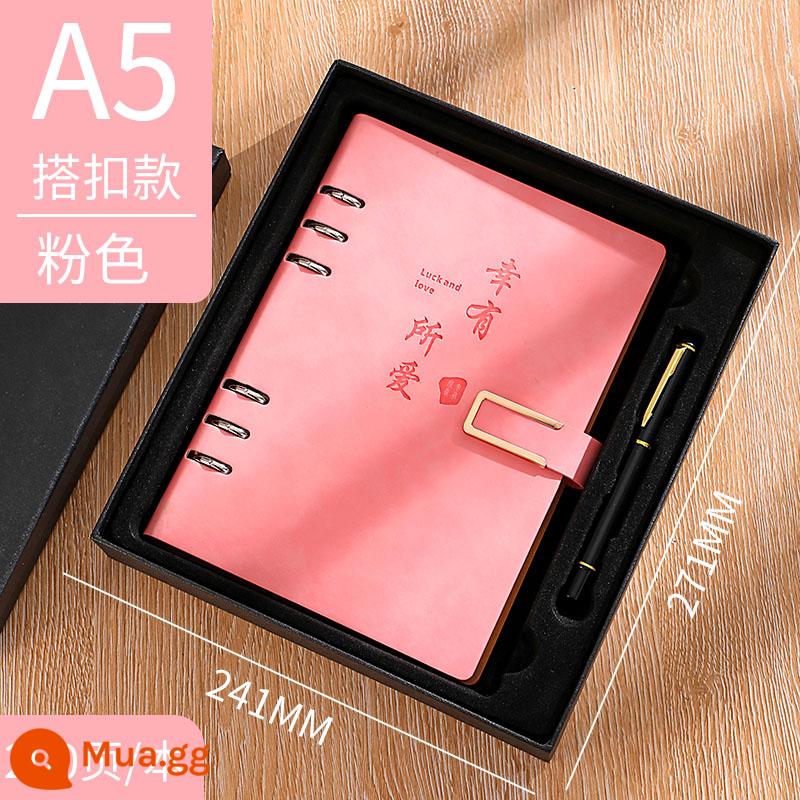 Sổ rời a5 sổ ghi chép siêu dày đơn giản trong gió kỳ thi tuyển sinh sau đại học b5 notepad văn phòng kinh doanh công việc có thể tháo rời sổ ghi chép hội nghị nhật ký nghệ thuật sinh viên đại học logo có thể in tùy chỉnh - A5 Tôi may mắn có được tình yêu [sách + hộp quà + bút kim loại]