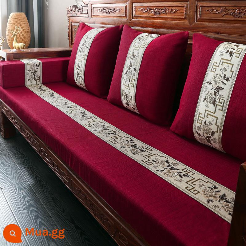 Đệm sofa bằng gỗ rắn đệm dày đệm mùa đông - Màu xanh và trắng