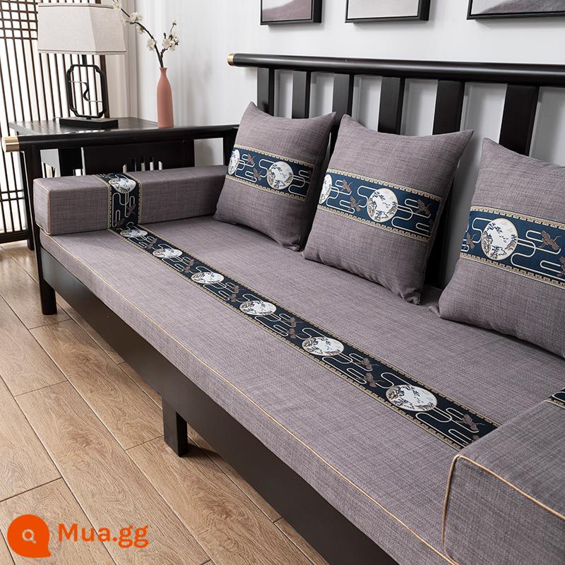 Đệm sofa bằng gỗ rắn đệm dày đệm mùa đông - tro núi mây hạc