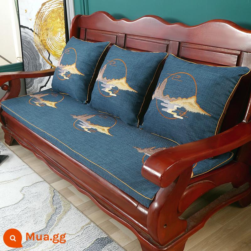 Đệm sofa bằng gỗ rắn đệm dày đệm mùa đông - Núi sông nương nhau xanh