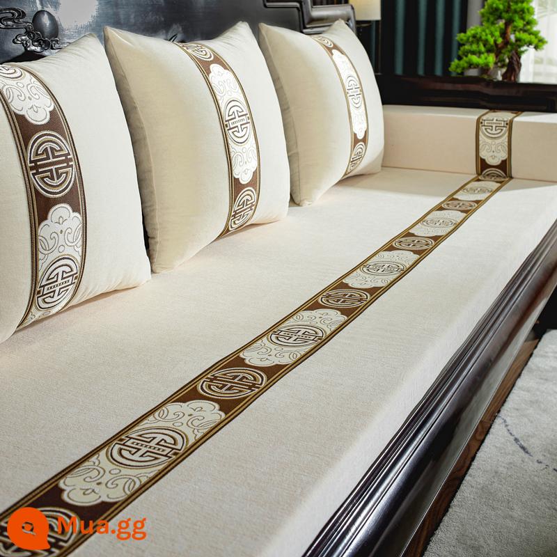 Đệm sofa bằng gỗ rắn đệm dày đệm mùa đông - Màu be lộng lẫy