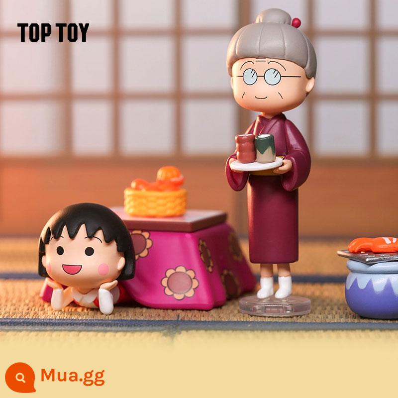 TOPTOY Chibi Anh Đào Maruko Họ Đảng Mù Hộp Mẫu Búp Bê Búp Bê Vật Trang Trí Bé Gái Tặng - Bữa tiệc gia đình Chibi Maruko-chan (hộp mù đơn được phân phát ngẫu nhiên)