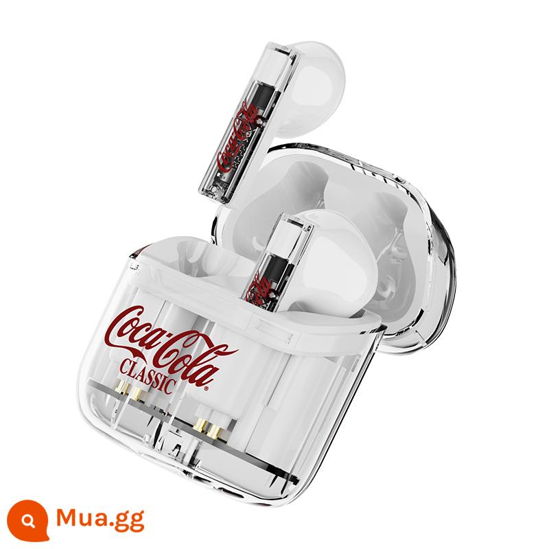 [Sản phẩm mới] Coca-Cola Joint Bluetooth Tai nghe thể thao không dây dành cho nam và nữ Tặng loại bán tai loại bỏ tiếng ồn - trắng không độ