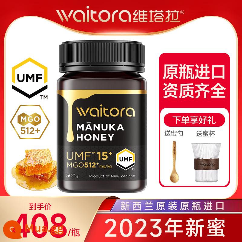 Vitara New Zealand Original Chai Mật Ong Manuka Chính Hãng Nhập Khẩu 10+15+20+ Hộp Quà Tặng Manuka - Manuka 15+500g (chai lớn tiết kiệm chi phí hơn)