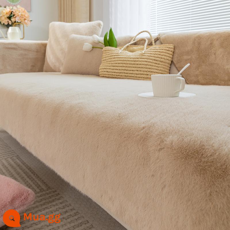 Cao cấp Milan chồn sang trọng dày ấm đệm sofa chống trơn trượt da thật chính hãng gỗ chắc chắn gỗ gụ đệm ghế sofa - Quả mơ ánh sáng Tuscany-Milan