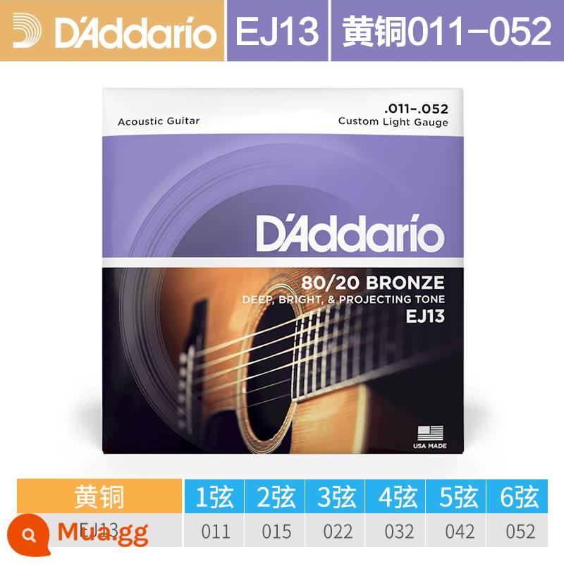 Dây đàn guitar acoustic dân gian D'Addario do Mỹ sản xuất trọn bộ dây đàn guitar đồng phốt pho EJ16 Bộ 6 dây đàn EZ910 - EJ13 _ Đồng thau (11-52)