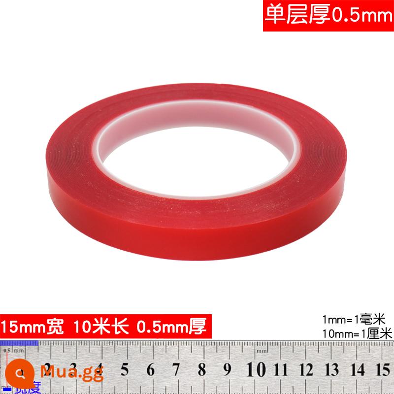 Băng keo hai mặt Nano Acrylic Độ nhớt cao Cố định mạnh Tường dính tự dính cho ô tô - 15mm*10m*0.5mm