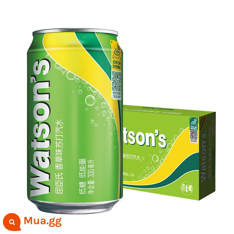 Nước uống soda Watson's soda vani nguyên vị 330ml*24 lon nước có ga nhiều vị - Soda vani 24 lon