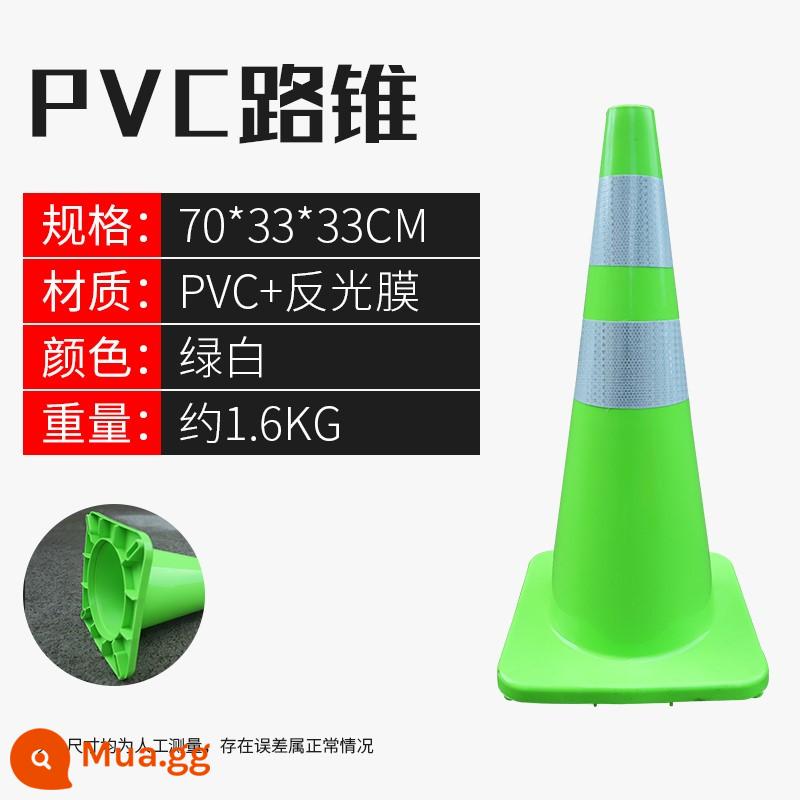 Hình nón đường bằng cao su PVC hình nón phản quang thùng kem không có chướng ngại vật đỗ xe cột cảnh báo hình tam giác an toàn Mẫu hình nón kem - Nón đường PVC 70CM xanh