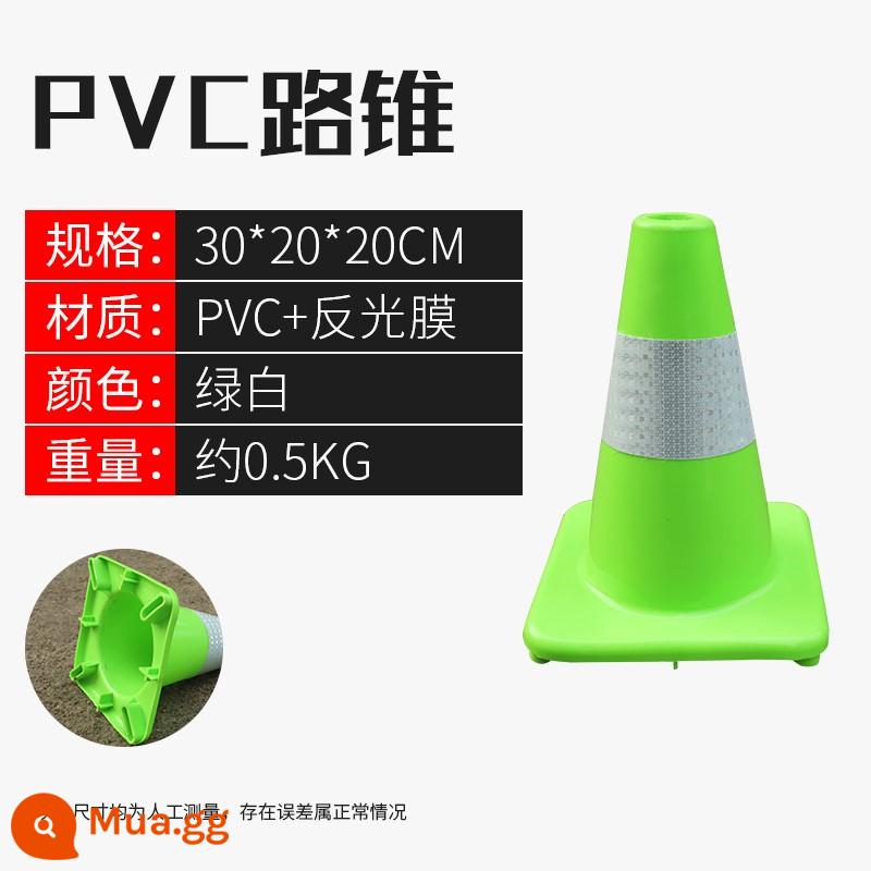 Hình nón đường bằng cao su PVC hình nón phản quang thùng kem không có chướng ngại vật đỗ xe cột cảnh báo hình tam giác an toàn Mẫu hình nón kem - Nón đường PVC 30CM xanh