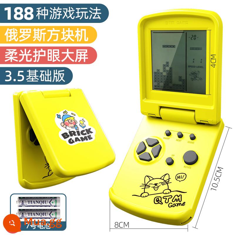 2023 máy chơi game cầm tay mới dành cho trẻ em retro arcade tuổi thơ hoài cổ Tetris đôi mini nhỏ cầm tay đua xe tăng tiểu học nam nữ quà tặng ngày đầu năm - Máy chơi game gấp giải nén bỏ túi màu vàng 188 trò chơi