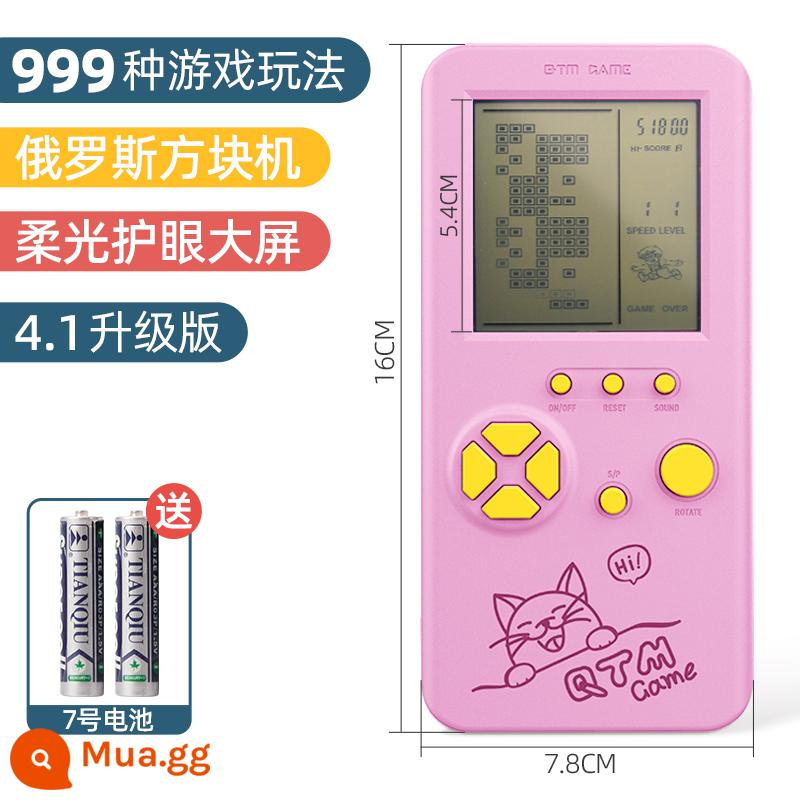 2023 máy chơi game cầm tay mới dành cho trẻ em retro arcade tuổi thơ hoài cổ Tetris đôi mini nhỏ cầm tay đua xe tăng tiểu học nam nữ quà tặng ngày đầu năm - 999 Games 4.1 Bảng điều khiển trò chơi Tetris nâng cấp Màu hồng