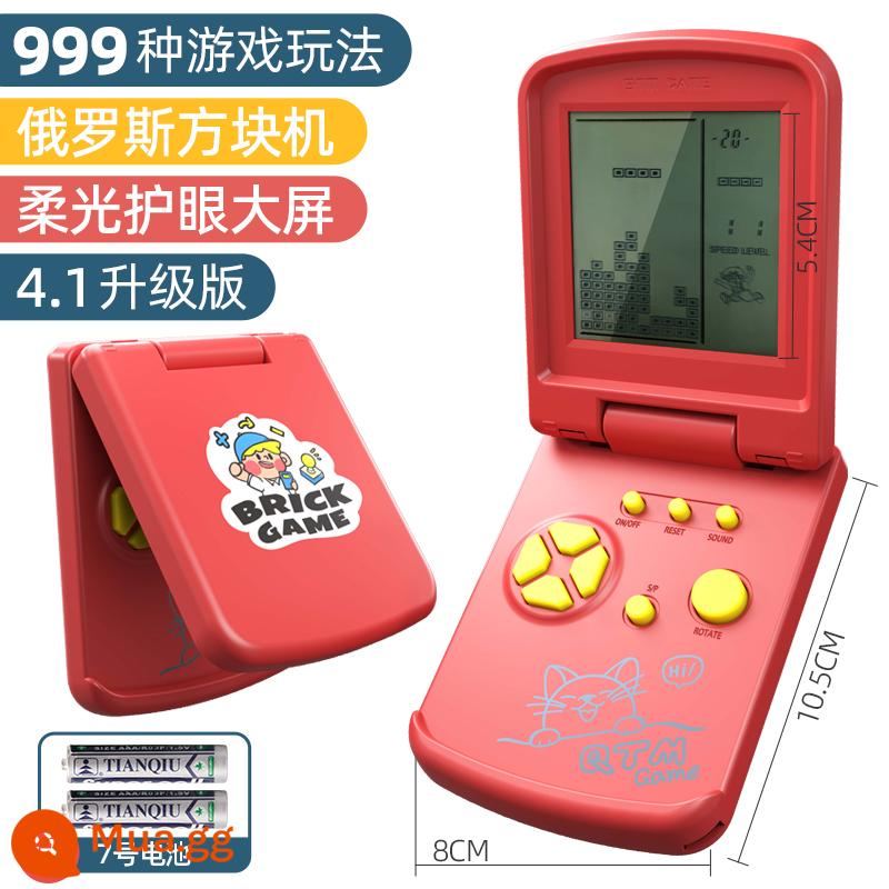 2023 máy chơi game cầm tay mới dành cho trẻ em retro arcade tuổi thơ hoài cổ Tetris đôi mini nhỏ cầm tay đua xe tăng tiểu học nam nữ quà tặng ngày đầu năm - Công cụ giải nén bỏ túi gấp máy chơi game màu đỏ phiên bản nâng cấp 999 trò chơi