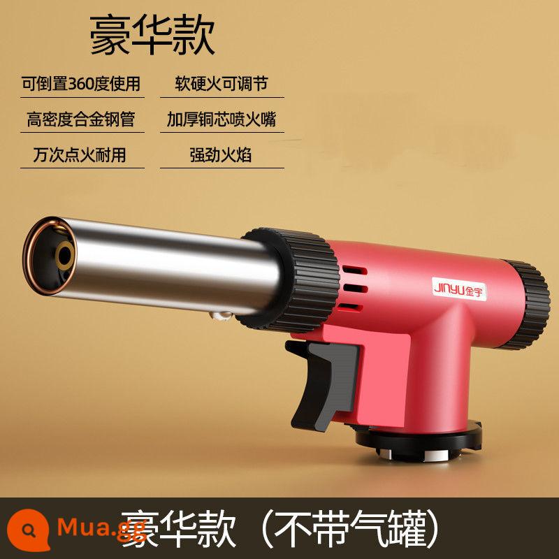 Băng cassette bình gas lửa súng blowtorch đốt lông heo đánh lửa nướng gas súng hàn ngọn lửa đốt thịt đầu súng phun hộ gia đình - Mẫu sang trọng (màu đỏ)