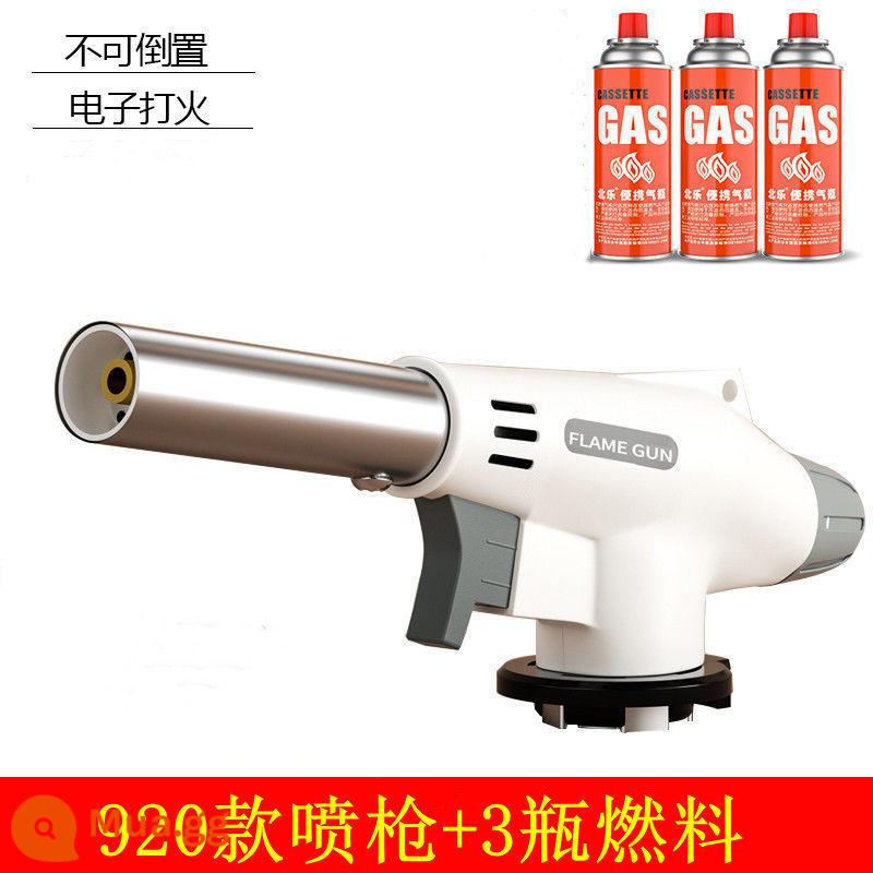 Băng cassette bình gas lửa súng blowtorch đốt lông heo đánh lửa nướng gas súng hàn ngọn lửa đốt thịt đầu súng phun hộ gia đình - Cổ điển + 3 bình gas