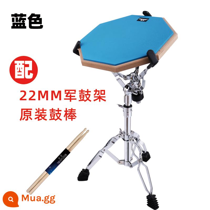 Trống thực hành trống câm Nuosheng 12 inch đệm trống câm bộ đếm nhịp bộ trống dành cho người mới bắt đầu mục bộ gõ tấm trống phụ - Trống câm màu xanh + dùi trống + giá đỡ trống snare