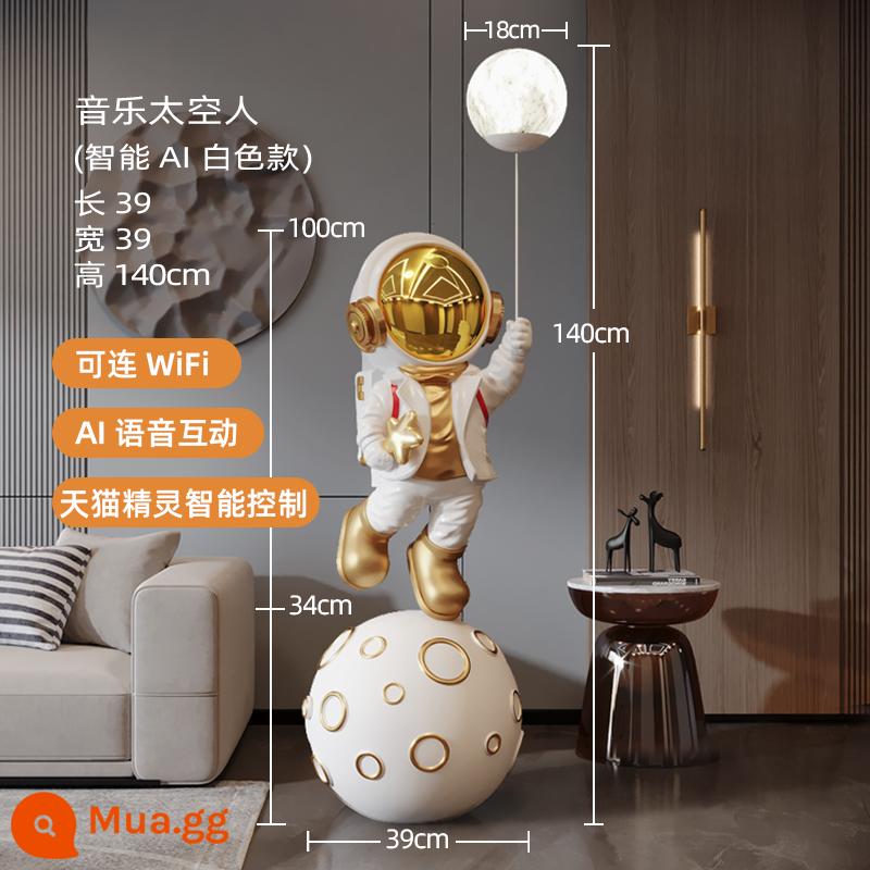 Phi hành gia lớn trang trí phòng khách từ sàn đến trần nhà trang trí tủ TV sofa bên cạnh quà tặng tân gia - (Trắng) [Loa WiFi Tmall Elf và đèn hành tinh] 1,40 mét