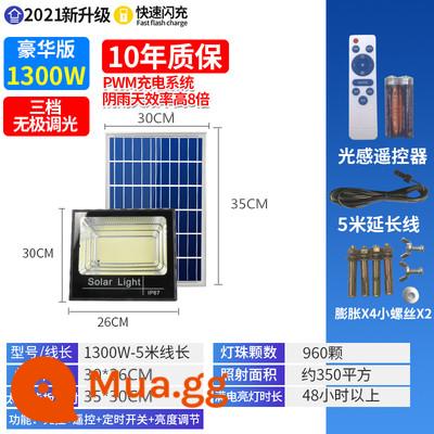 Đèn năng lượng mặt trời chiếu sáng sân vườn công suất cao 1000 watt nông thôn mới một kéo hai đèn đường gia đình đèn ngoài trời chống nước - 1300 watt [chiếu sáng thực tế 320 mét vuông] 960 hạt đèn +