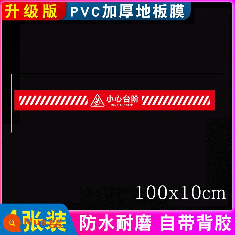 Dấu hiệu nhắc nhở trượt ngã Dấu hiệu khẩu hiệu cẩn thận Dấu hiệu trượt vạch 1 mét Hình dán sàn bước cẩn thận Dấu hiệu nhắc nhở ấm áp Hình dán cảnh báo Cẩn thận hướng dẫn trượt chân Hình dán hướng dẫn trượt chân - [4 ảnh] Cẩn thận với bậc thang đáy đỏ T2 (100x10cm)