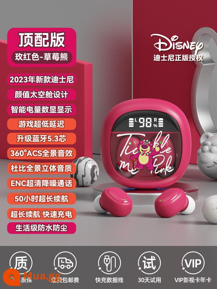 Tai nghe Bluetooth true wireless Disney 2023 thể thao mới chất lượng cao thời lượng pin siêu dài phù hợp cho Apple Huawei nữ - Nâng cấp hoàn toàn mới★Little Strawberry Bear [Chất lượng âm thanh nổi toàn cảnh Dolby★Cuộc gọi giảm tiếng ồn ENC★Ba màn hình kỹ thuật số thực sự]