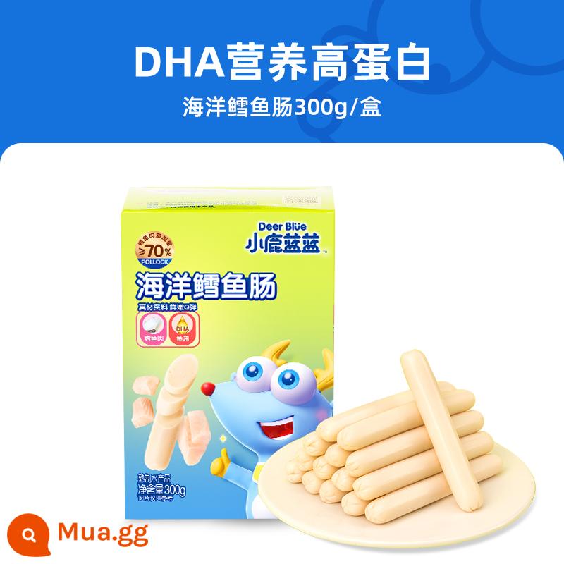 Little Deer Blue Cod Xúc xích 300g Kho báu trên mỗi hộp 20 Deep Ocean Treasure Snack Fish và Thịt ruột Dinh dưỡng Ham Xúc xích Ham - Xúc xích cá tuyết nguyên chất 300g*1 hộp [gồm 20 miếng]