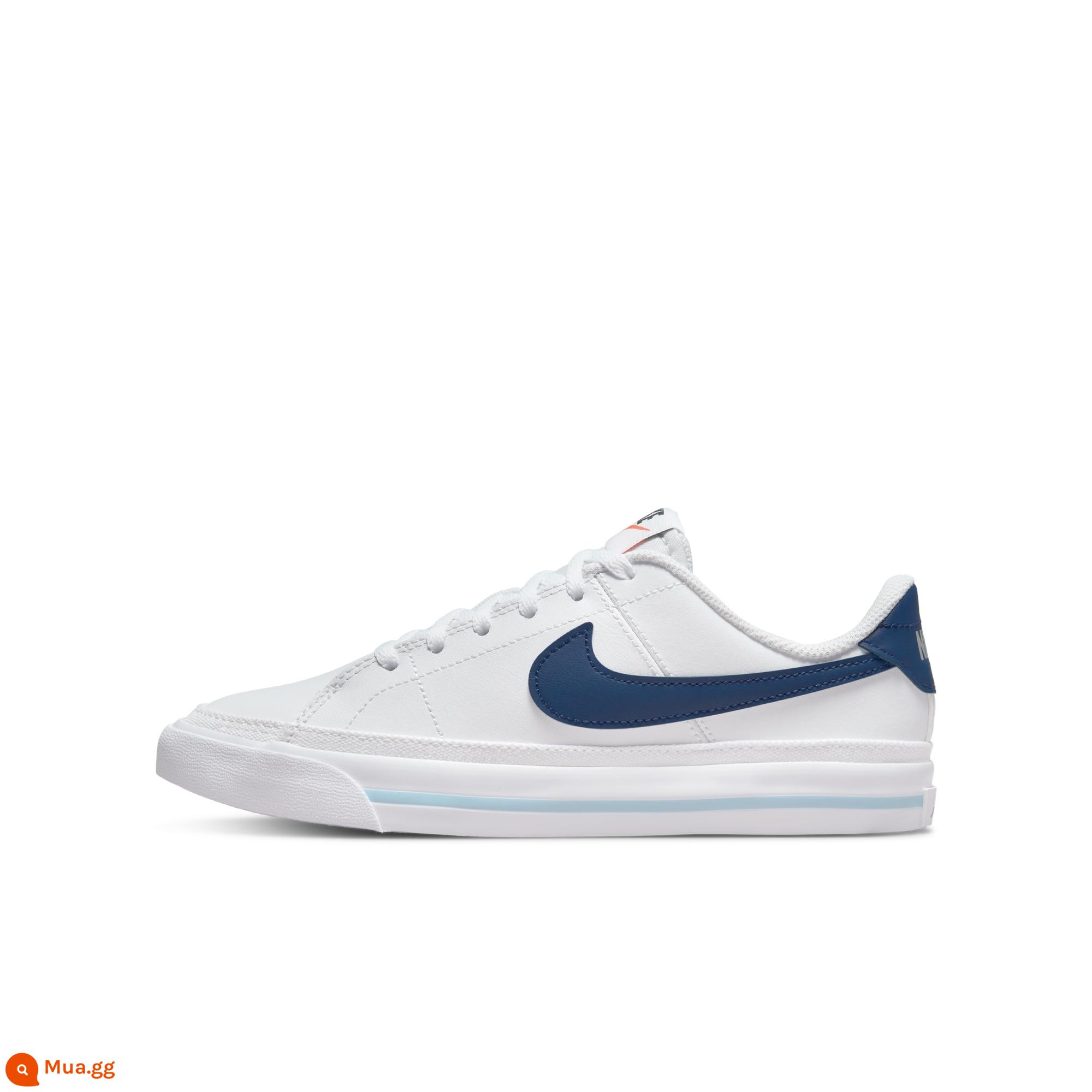 NIKE OUTLETS Official Giày thể thao Nike Court Legacy (GS) Big Kids DA5380 - 113 trắng/xanh biển sâu huyền bí/xanh ván trượt/cam đồng đội