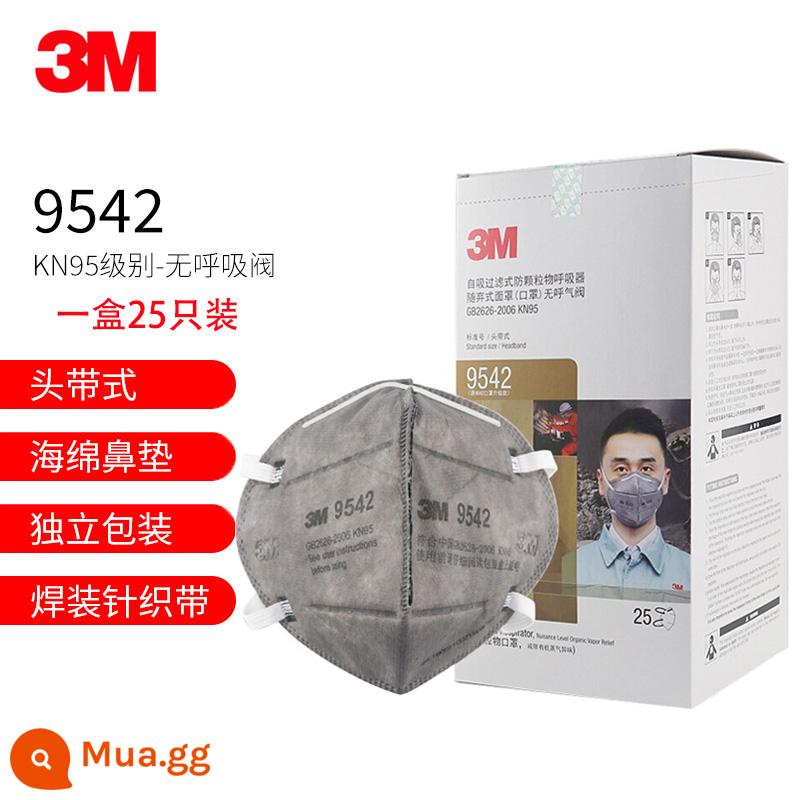 Khẩu trang 3Mkn95 công nghiệp chống bụi chống sương mù pm2.5 thoáng khí cao cấp khẩu trang chống giọt bắn thoáng khí 9501v+ - 9542 Mặt nạ dệt kim than hoạt tính đeo trên đầu/không có van (25 chiếc được đóng gói riêng lẻ)