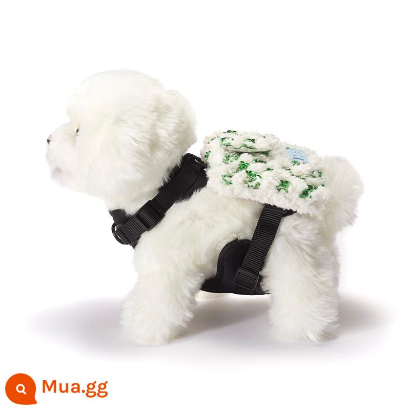 HEURUEH23 Bộ sưu tập Capsule mùa xuân / hè Faux Fur Check Sequins Pet Ba lô - Túi M kẻ sọc xanh cùng size, chọn size túi cho bé