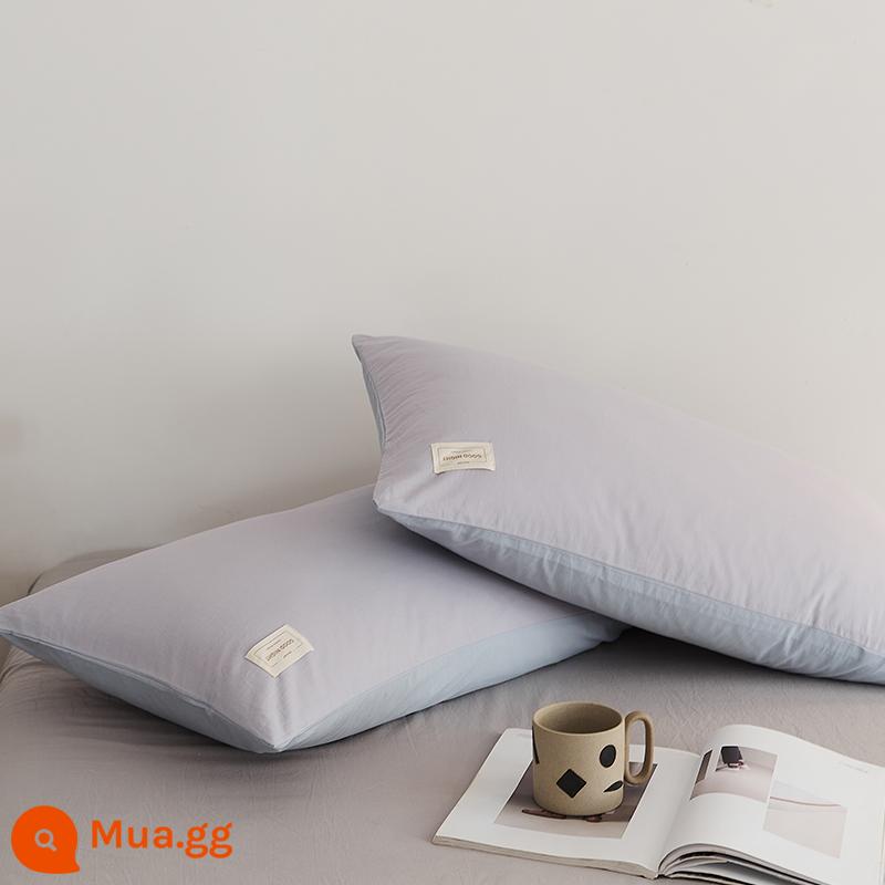 2023 Mới Nguyên Chất Vỏ Gối Cotton Gối Lõi Gối Cặp Trẻ Em Hộ Gia Đình Đơn Cotton Đơn 48cm74cm - Khoai môn tím + thủy lan (1 vỏ gối)