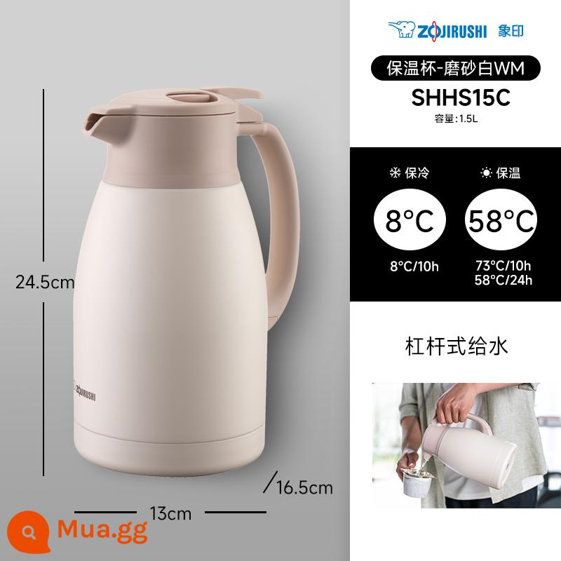 Zojirushi hộ gia đình cách nhiệt ấm đun nước chân không dung tích lớn phích nước inox giữ nhiệt bình giữ nhiệt ấm đun nước chính hãng HS19C - Trắng mờ WM 1.5L