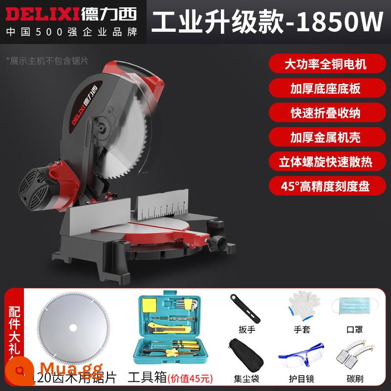 Máy cưa nhôm Delixi Máy cắt đa năng Máy cưa có độ chính xác cao 10 inch Hợp kim nhôm Gỗ nhôm 45 độ cưa đa năng - Máy cưa nhôm thực tế được nâng cấp với lưỡi cưa gỗ 120 răng