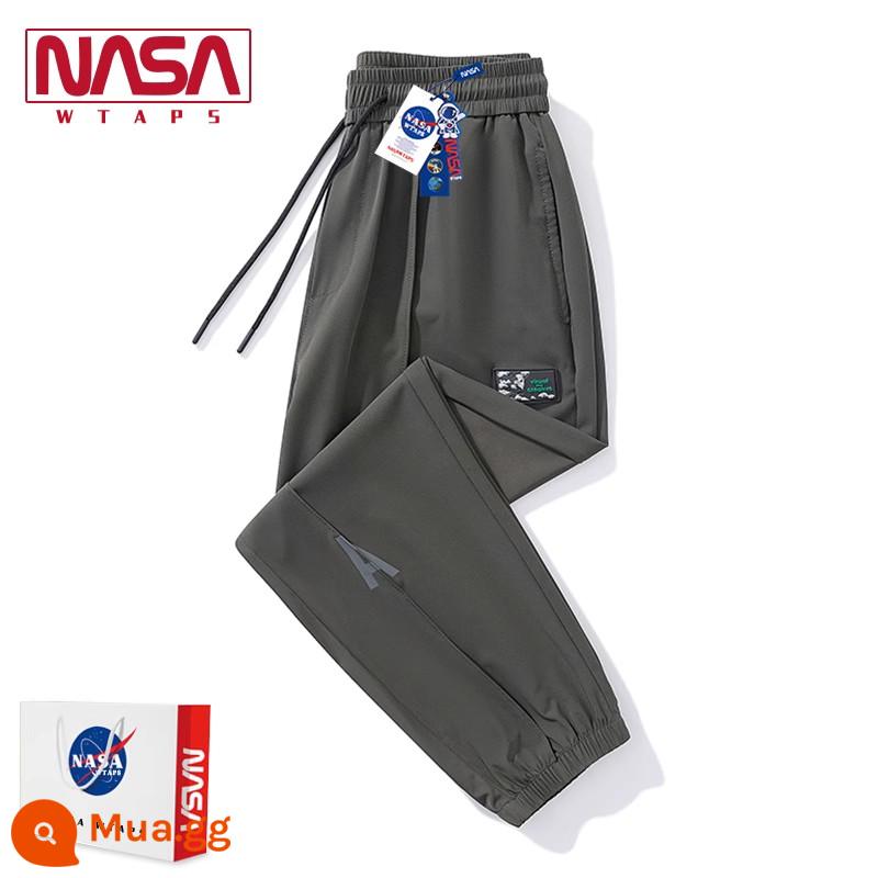 NASA WTAPS cửa hàng hàng đầu mùa thu và mùa đông quần nam và nữ rời cộng với nhung thể thao dày cotton quần vài quần âu triều - N277K007 Xanh quân đội (Phong cách mỏng lụa lạnh mùa hè)