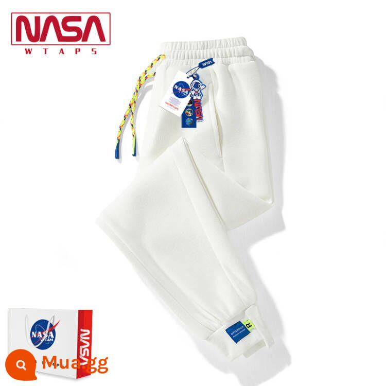 NASA WTAPS cửa hàng hàng đầu mùa thu và mùa đông quần nam và nữ rời cộng với nhung thể thao dày cotton quần vài quần âu triều - N008K806 màu trắng